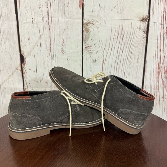 Kenneth Cole Reaction Gray and Brown Suede Leather Derby Sneakers casual 10 - Picture 14 of 17